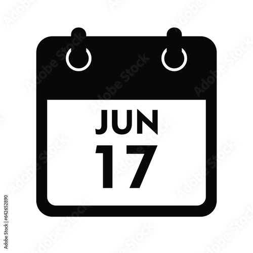 calender icon, 17 june icon with white background