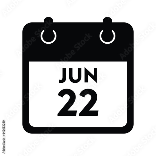 calender icon, 22 june icon with white background