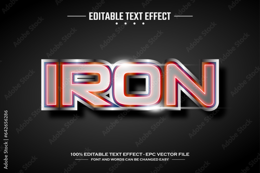 Iron 3D editable text effect template Iron 3D editable text effect template