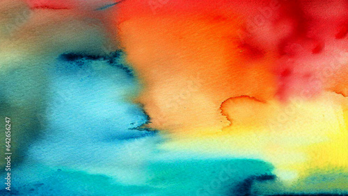 Watercolor pastel background. aquarelle colorful stains on paper ai generated.