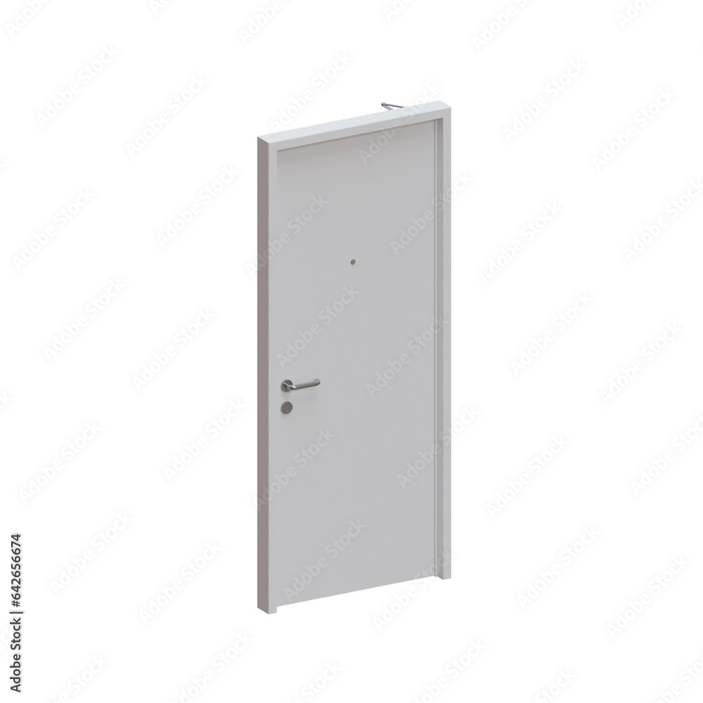 Single Swing Wood Door 3D Render Illustration Element 01 Single Swing Wood Door 3D Render Illustration Element 01