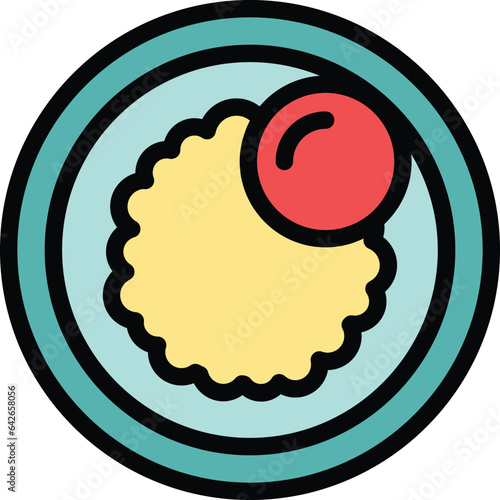 Belorussia food icon outline vector. Belarus tourism. World culture color flat