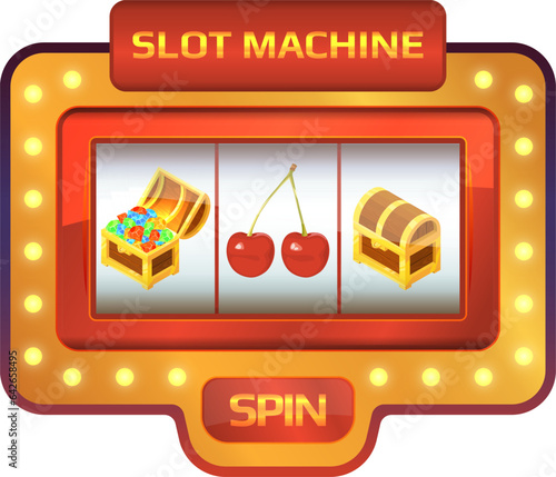 Slot machine cartoon icon. Gambling game symbol