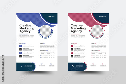 Corporate creative colorful business flyer template design set,  modern business flyer template, abstract business flyer and creative design, Multipurpose Flyer Layout with Red Accent.