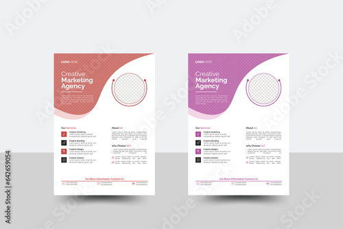 Corporate creative colorful business flyer template design set,  modern business flyer template, abstract business flyer and creative design, Multipurpose Flyer Layout with Red Accent.