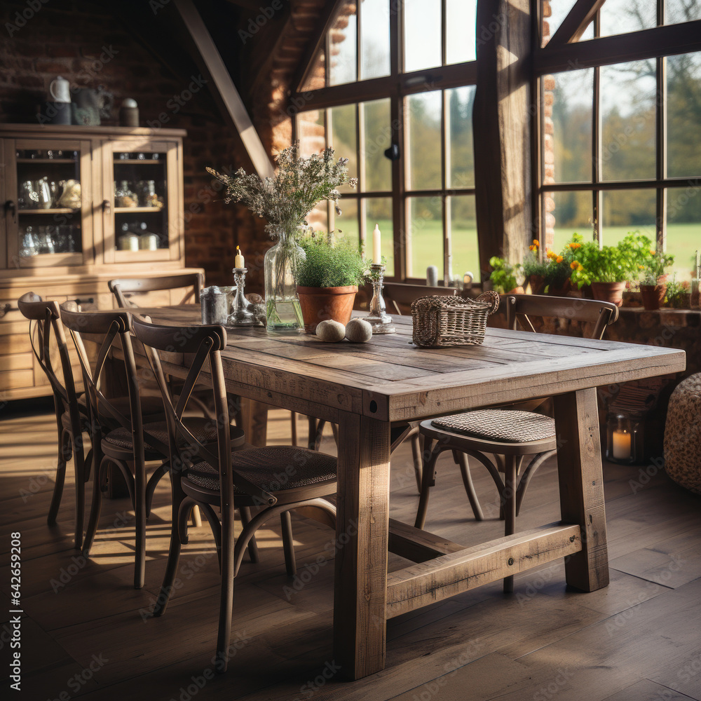 Fototapeta premium Rustic Dining Room Country 