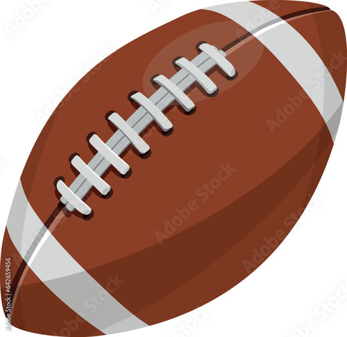 Ragby ball cartoon icon. American football equipment