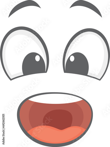 Astonished face. Comic shocked or feared expression