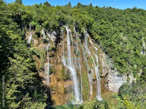 Big waterfall or Waterfall Plitvica, Plitvice Lakes National Park, UNESCO natural world heritage - Croatia (Veliki slap ili Slap Plitvica, Nacionalni park Plitvička jezera, Hrvatska) photo