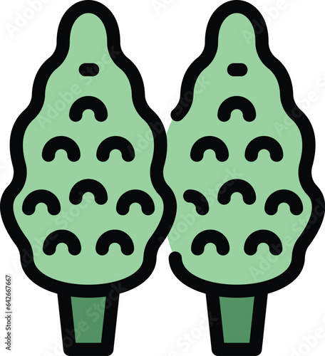Croatia trees icon outline vector. Map flag. World political color flat
