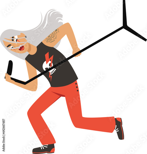 Rock concert perfomance cartoon music singer character