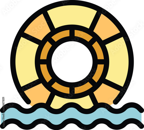 Croatia sea travel icon outline vector. Zagreb map. World balkan color flat