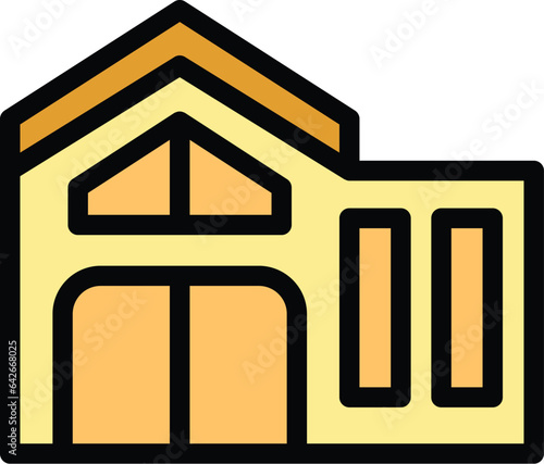 City house icon outline vector. Map flag. Travel political color flat