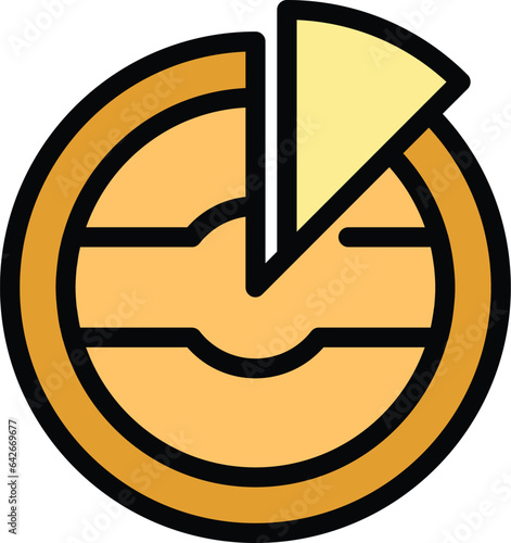 Croatia pie chart icon outline vector. Sea landmark. Skyline town color flat