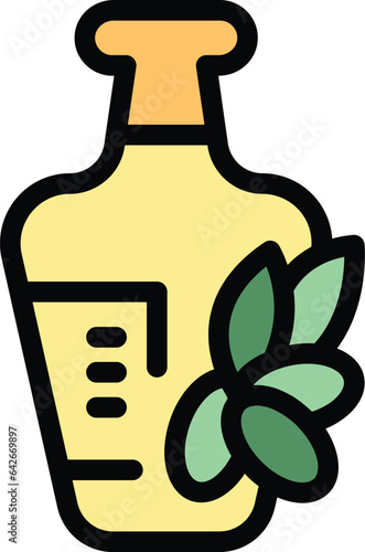 Croatia olive oil bottle icon outline vector. Sea landmark. Map city color flat