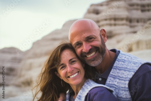 Couple in their 40s at the Pamukkale in Denizli Turkey