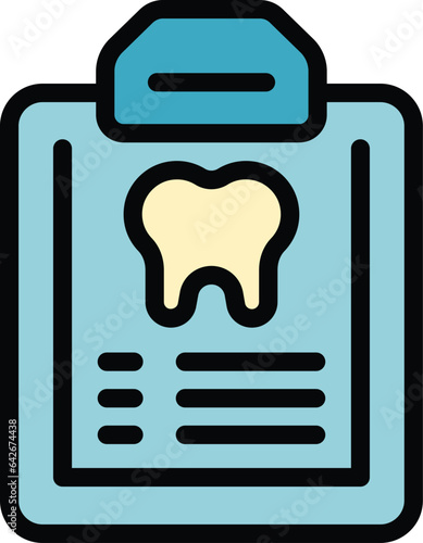 Teeth clipboard icon outline vector. Tooth gem. Dental care color flat