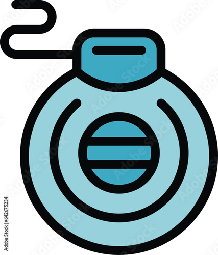 Tooth floss icon outline vector. Teeth care. Magic care color flat
