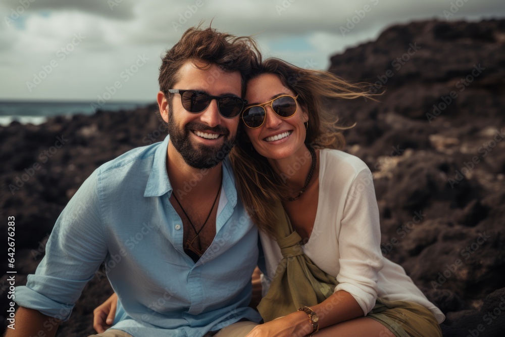 Couple in their 30s at the Galápagos Islands Ecuador