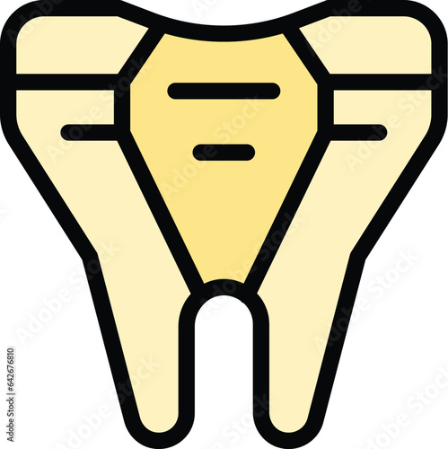 Gem dentistry icon outline vector. Geometric care. Dental fantasy color flat