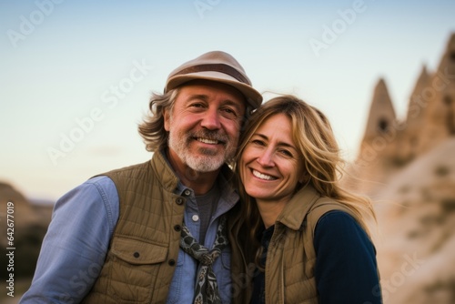 Couple in their 40s smiling at the Cappadocia in Nevsehir Turkey © Hanne Bauer