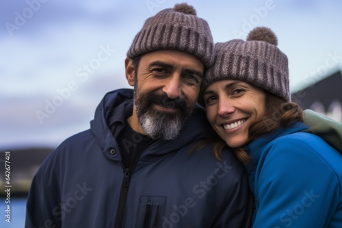 Couple in their 40s at the Blue Lagoon in Grindavik Iceland