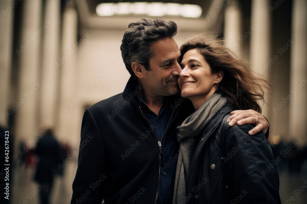 Couple in their 40s at the The British Museum in London England Couple in their 40s at the The British Museum in London England