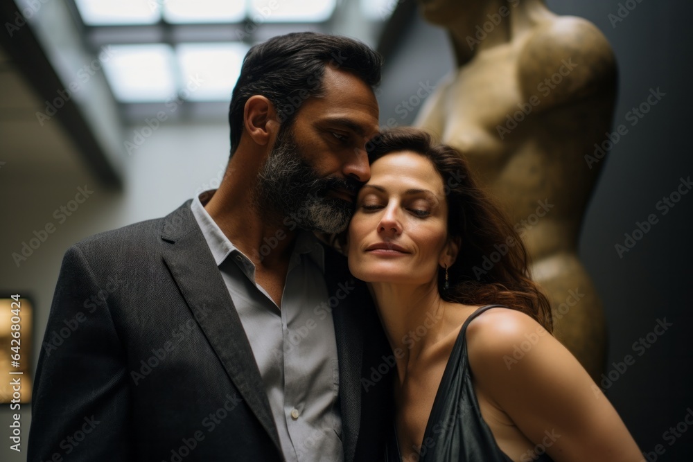 Couple in their 40s at the Metropolitan Museum of Art in New York USA