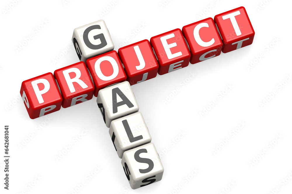 Project goals word on red and white crossword Project goals word on red and white crossword