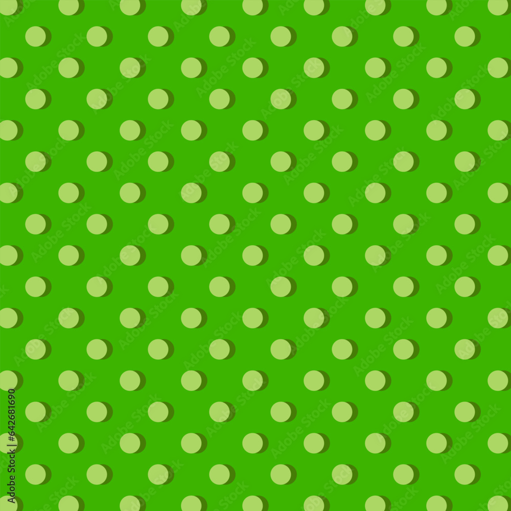 Green seamless polka dot pattern background for web, print, textile, wallpaper, gift wrapping paper and other.