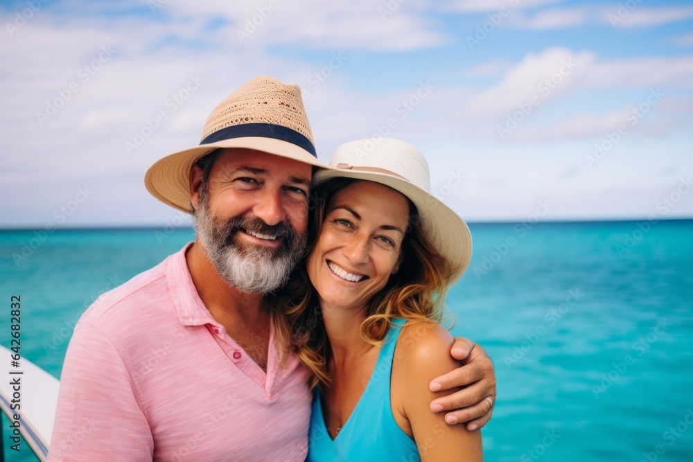 Couple in their 40s at the Great Barrier Reef in Queensland Australia