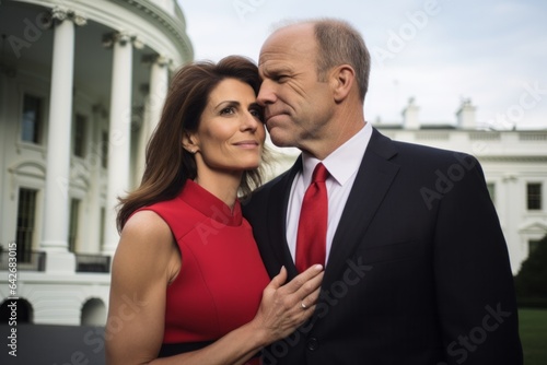 Couple in their 40s at the White House in Washington D