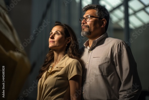 Couple in their 40s at the Smithsonian Museums in Washington D