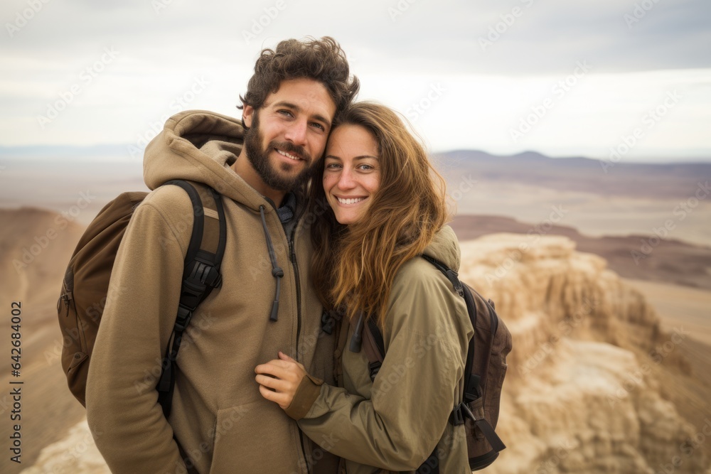 Couple in their 30s at the Masada in Southern District Israel