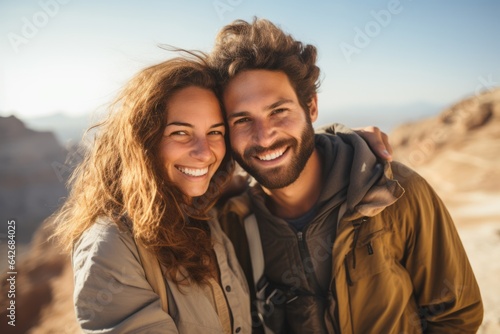 Couple in their 30s at the Masada in Southern District Israel
