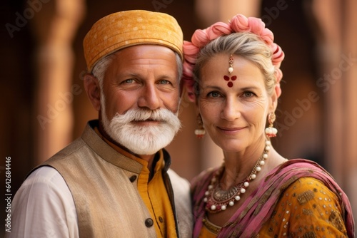 Couple in their 40s at the Amber Fort in Jaipur India