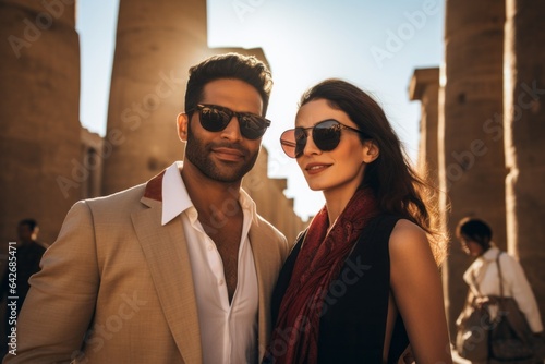A couple in their 40s at the Luxor Temple in Luxor Egypt