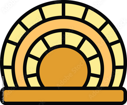 Work amphitheater icon outline vector. Ancient hall. Culture tourism color flat