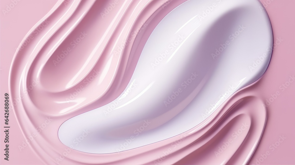 Obraz premium Pink creamy texture as elegant neutral backdrop. Abstract background for beauty product, skincare, cosmetics. AI generated digital design.