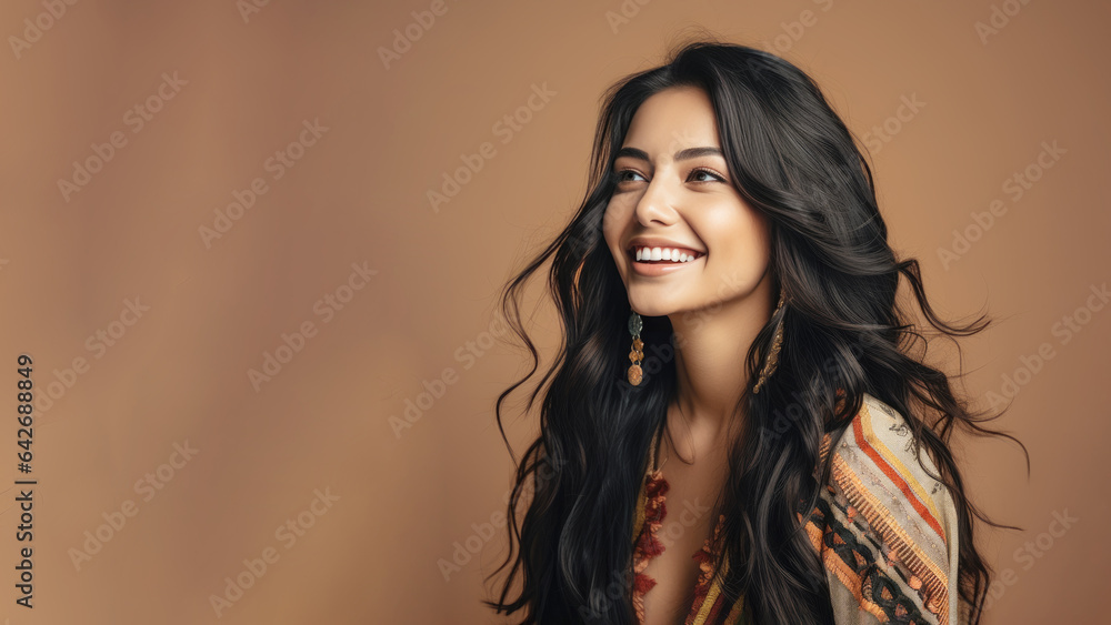 Native latin resident girl in huipil traditional costume clothes, Smiling hispanic mexican woman, diversity multicultural concept Native latin resident girl in huipil traditional costume clothes, Smiling hispanic mexican woman, diversity multicultural concept