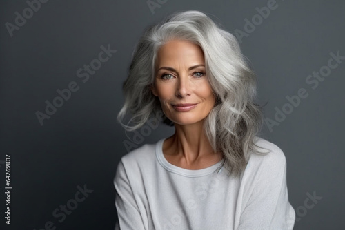 Woman beauty caucasian old senior portrait face mature grey adult person elderly female