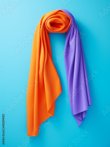 Trendy Scarf Accessory Photorealistic Vertical Illustration. Charming Wardrobe Staple. Ai Generated Bright Illustration with Trendy Elegant Scarf Accessory.
