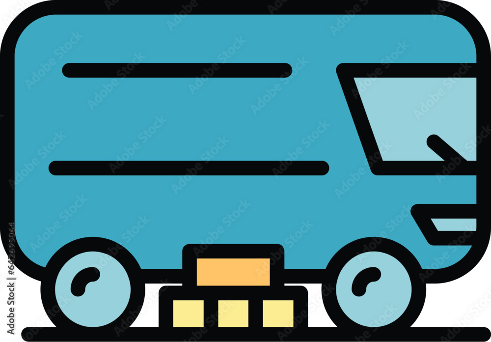 Broom sweeper icon outline vector. Road cleaning. Machine municipal color flat Broom sweeper icon outline vector. Road cleaning. Machine municipal color flat