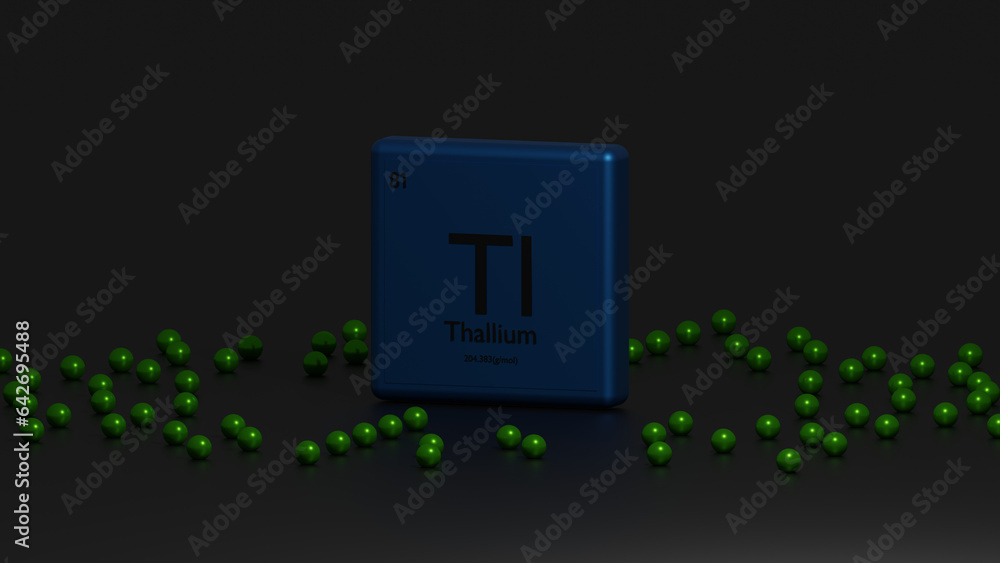 3d representation of the chemical element Thallium