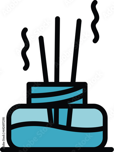 Insect repellent sticks icon outline vector. Malaria net. Spray pest color flat