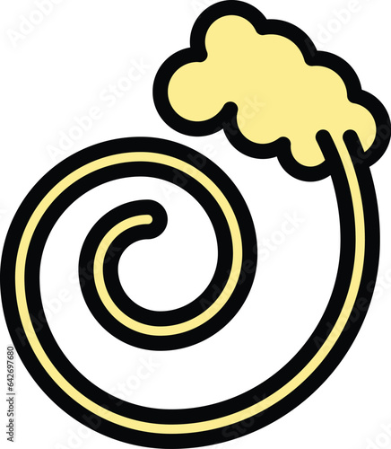 Smoke spiral icon outline vector. Bite insect. Spray pest color flat