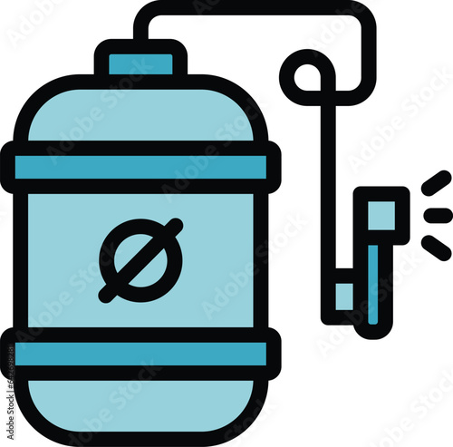 Pest control tank icon outline vector. Malaria insect. Bug prevention color flat