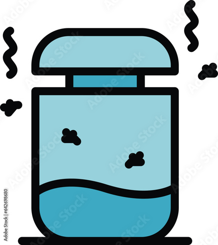 Insect control device icon outline vector. Malaria bite. Anti bug color flat