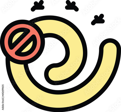 Repellent smoke icon outline vector. Mosquito malaria. Insect control color flat
