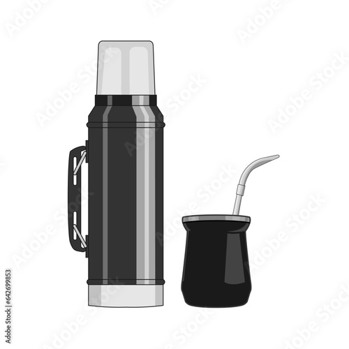 thermos and mate, argentinian custom, argentinian drink, argentina, argentinian culture, drink, coffee, tea, juice, breakfast, snack